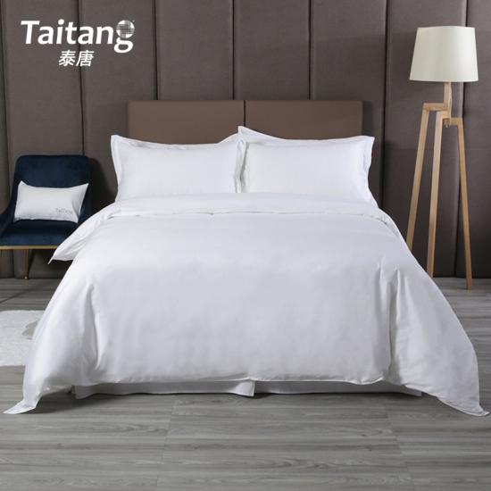 4 Pc Pure White Extra Long-Staple Combed Cotton Bedding Queen Sheet for Bed